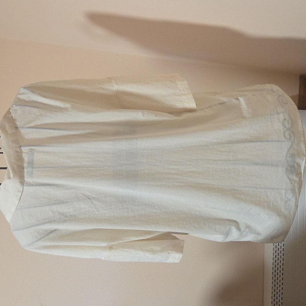 Abercrombie & Fitch Cotton Cream Button-Down Short Sleeve Shirt Size M - Picture 5 of 8